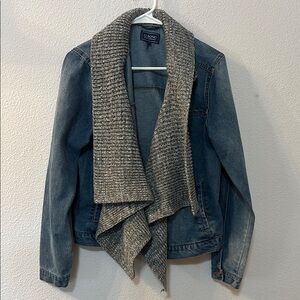 CI SONO Denim Jacket with Knit Collar